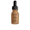 NYX Professional Makeup Total Control Pro Drop Foundation, Flüssiges Make up, Individuelle und aufbaubare Deckkraft, Vegane Formel, True-to-Skin Finish, 13 ml, Farbton: Golden