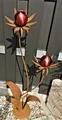 Skulptur Blume Milano Corten 120 cm Kugel rot matt Cortenstahl Garten