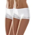 Merry Style Hüftslip Damen Boxershorts MSGAB55-2P (2-St) weiß L