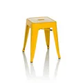 hjh OFFICE Metall Hocker VANTAGGIO Gelb Sitzhocker im Industry-Design, stapelbar, niedrig, 645071