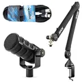 Rode Podmic USB XLR Mikrofon + PSA-1+ Plus Gelenkarm-Stativ + keepdrum XLR-Kabel