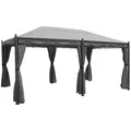 MCW Pergola, Grau, Metall, 298x276x500 cm, Sonnen- & Sichtschutz, Pavillons & Pergolas, Pergolas