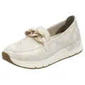 Rieker Loafer, Slipper, Slip-on Sneaker, Halbschuh mit modischer Zierkette weiß 43 EU
