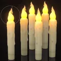PChero LED Stabkerzen mit Timerfunktion, 6 Stück Flammenlose Flackernde Batteriebetriebene Tafelkerzen für Weihnachten Party Esstisch Dekoration
