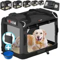Cadoca Tiertransportbox, faltbar XXL 90x60x66cm Hundebox Hundetransportbox Anthrazit grau XXL | 60 cm x 66 cm x 90 cm