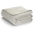 Restilo Tagesdecke Tagesdecke Bettüberwurf Allzweckdecke Wohndecke Samt Optik, Bettüberwurf mit Steppung beige 240 cm x 260 cm