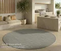 In- & Outdoor Teppich - Wetterfester Teppich für Balkon, Terrasse, Garten, Wohnzimmer, Küche - Strapazierfähig, Widersteht UV-Strahlen & Wasser - Größe 200 x 200 cm, Silber