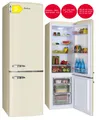 Amica Retro Kühl-Gefrierkombination Beige 244 L EEK D freistehend 55cm breit