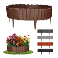 GARDENIX 2.3m Holzoptik Rasenkante Kunststoff 4 Module - Beetumrandung Garten, Beeteinfassung Braun, Beetbegrenzung, Flexible Blumenbeet Umrandung, Beetzaun, Gartenpalisade Holz, Beetkanten