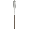blomus -ORCHOS- Gartenfackel aus Hartholz / Edelstahl, 300 ml Fassungsvermögen, lange Brenndauer, Lampenöl, Outdoor, exklusives Gartenaccessoire (H / B / T: 151,5 x 7 x 7 cm, Edelstahl / Braun, 65007)