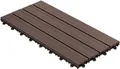 casa pura Klickfliesen WPC-Terrassendielen Royal Dunkelbraun, 60x30 cm, Diele in Holzoptik, 1 St.