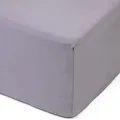 Amago - Spannbetttuch, 50 cm Steg, 100 prozent Baumwolle, 160 x 200 cm - Silber