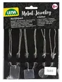 Lena 42657EC Nachfüllpack mit 6 Metallketten und Anhänger 42655 Engraver's Jewelry Studio, Set mit 6 Ketten und Schmuckanhänger aus Metall für Gravurstudio, Zusatzpack für Schmuckstudio