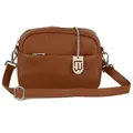 Lucca Baldi Leder-Umhängetasche "Cascina" in Braun - (B)22 x (H)18 x (T)9 cm
