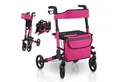 Juskys Rollator Vital, klappbar, mit Sitz, Einkaufstasche und Gehstockhalterung