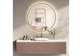 HOKO Badspiegel mit Beleuchtung, Led-Lichtspiegel rund 60cm / 80cm (Warmweiß - Kaltweiß - Neutral. Licht mit Touch Schalter und mit Wandschalter einschaltbar. Memory-Funktion.IP44, 5mm HD Glass), LED Wandspiegel, Badezimmerspiegel, Rund Spiegel