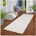 Snapstyle Hochflor-Teppich Hochflor Shaggy Teppich Feeling Mix Läufer, Rechteckig, Höhe: 48 mm weiß 80 cm x 400 cm x 48 mm