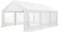 Juskys Partyzelt Gala 4 x 6 m - UV-Schutz Plane, flexible Seitenwände - Pavillon stabil, groß - Outdoor Party Garten - Zelt Festzelt Weiß