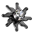 Piercingfaktor Aufsatz für Dermal Anchor Piercing Hautanker Implantat Skin Diver Strass Tribal Sonne Kristall Schwarz