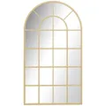 HOMCOM Wandspiegel 110 x 65cm Spiegel mit Rahmen aus Metall Dekorativer Hängespiegel Badezimmerspiegel für Schlafzimmer Badezimmer Wohnzimmer Flur Gold