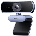 UGREEN Webcam Full HD 1080P/30fps USB A Webcam mit Mikrofon für PC, klares Stereo-Audio, automatische Lichtkorrektur, 85° Ansicht, USB Webcam für Live Streaming, Videoanrufe, Konferenzen