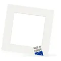 PHOTOLINI Bilderrahmen Passepartouts mit Schrägschnitt – für eine edle Bildpräsentation, für 1 Bilder (Einzelartikel), Hochwertiger Karton, Galerie-Look für Fotos, Poster oder Zeichnungen weiß 50 cm x 50 cm | Einzelartikel