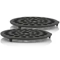 BBQ-Toro Dutch Oven Einsatz (2 Stück) | Ø 20 cm | Dreibein Pfannenknecht | preseasoned - bereits eingebrannt | Stapelrost aus Gusseisen Untersetzer und Gussrost | Dutch Oven Ständer, Topfständer