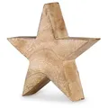Levandeo® Dekoobjekt, Stern Holzstern Mango 14cm Mangoholz Braun Natur Deko Tischdeko 14 cm