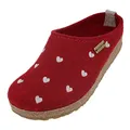 HAFLINGER Grizzly Cuoricini Filzpantoffel Herz Hausschuh Kork (Rubin 211), Gr 41