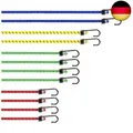 12er-Set Spanngummi mit Haken in 4 Längen - hochbelastbare mehrfarbige