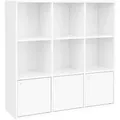 Boxxx Regal, Weiß, Holzwerkstoff, 3 Fächer, 98x98x30 cm, Typenauswahl, Beimöbel erhältlich, Wohnzimmer, Regale, Bücherregale
