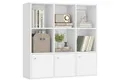 VASAGLE Bücherregal, Bücherschrank, Büro, mit 3 Türen, weiß