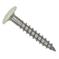 Twistec Fassadenschraube TWISTEC Trespo-Fassadenschrauben 4,8x60mm Reinweiß RAL 9010 100 St., Edelstahl A2, hohe UV-Beständigkeit weiß 4,8x60mm