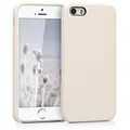 kwmobile Hülle kompatibel mit Apple iPhone SE (1.Gen 2016) / iPhone 5 / iPhone 5S Hülle - Silikon Handy Case - Handyhülle weiche Oberfläche - kabelloses Laden - Creme