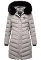 REPUBLIX Damen Gefütterte Dicke Winter Jacke Mantel Parka mit Kapuze RJ-8016 Grau XS