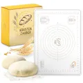 KRUSTENZAUBER Backmatte Silikon als Brot backen Zubehör - 50x70cm BPA-freie Antihaft Teigunterlage zum Ausrollen & Backen - Teigmatte als Backunterlage für alle Teigarten - Silikonmatte für jede Küche
