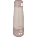 Lionelo Thermup Bottle tragbarer Babyflaschenwärmer für unterwegs, kabellos, Thermosflasche mit Heizfunktion, erwärmt Milch oder Wasser in 3,5 Min., 37–55 °C, Warmhalten bis 20 h, Edelstahl SUS316