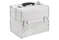 Arebos Kosmetikkoffer 15L, 5 Fächer, Aluminium, inkl. Schloss & Schlüssel (Set), Inklusive 2 Schlüssel für die sichere Aufbewahrung