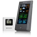 Bresser Wetterstation Funk mit Außensensor ClimateTemp NBF, DCF-Funkuhr, innen und außen Thermometer Hygrometer, Wettervorhersage und Farbdisplay, digital, grau