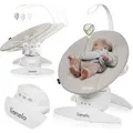 Lionelo Babywippe Iris, 360 Grad, ab Geburt, 12 Wiegenlieder, leicht und leise Beige Sand - Beige