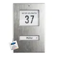 m-e Edelstahl-Klingeltaster KT-1.1 EG für 1-Familienhaus | Klingeltaster und Adressfeld mit Beleuchtungsautomatik und LED-Backlight-Technik