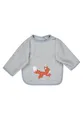 Sterntaler Ärmellätzchen Fuchs Filou - Baby Lätzchen mit Ärmel - saugfähige Baumwolle mit feiner Stickerei - praktischer Druckknopfverschluss für einfaches An- & Ausziehen, Geschenkidee, graublau