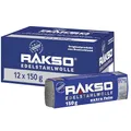 RAKSO Edelstahlwolle extra - fein - 1,8 kg, 12 Banderolen à 150g rostfrei, glättet gerbsäurehaltige Hölzer ohne Blauverfärbung der Maserung