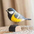 WILDLIFEGARDEN Wildlife Garden WG401 DecoBird Kohlmeise - Handgeschnitzter Dekorative Vogel aus Holz - Kleine Europäische Vögel