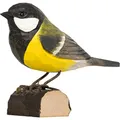 WILDLIFEGARDEN WG401 DecoBird Kohlmeise - Handgeschnitzter Dekorative Vogel aus Holz - Kleine Europäische Vögel
