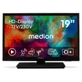 MEDION 47 cm (19 Zoll) HD Fernseher (perfekt für Camping Wohnmobil LKW Garten, 12V KFZ Car-Adapter, Triple Tuner Receiver, HDMI, USB, MD 819000) - Schwarz