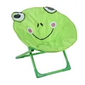 Relaxdays Moonchair Kinder, Frosch, faltbar, HxBxT: 47 x 50 x 48 cm, Kinderstuhl draußen & drinnen, Kindersessel, grün