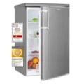 Exquisit Kühlschrank KS16-V-H-040E inoxlook | Standgerät | 127 l Volumen | Inoxlook | Glasablagen und Gemüsefach | Beleuchtung | Türablagen | Türanschlag wechselbar