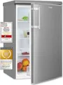GGV Exquisit Tischkühlschrank KS16-V-H-040E | 127 Liter | Energieeffizienz E | 55 cm breit | Abtauautomatik | Edelstahl, E (Spektrum A bis G)