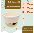 GarPet Blumentopf Blumentopf hängend Blumenampel Hängetopf Hängeampel 25 cm Elfenbein